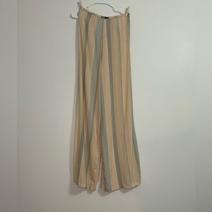 Beach Riot Striped Wide Leg Pants - Cream and Green